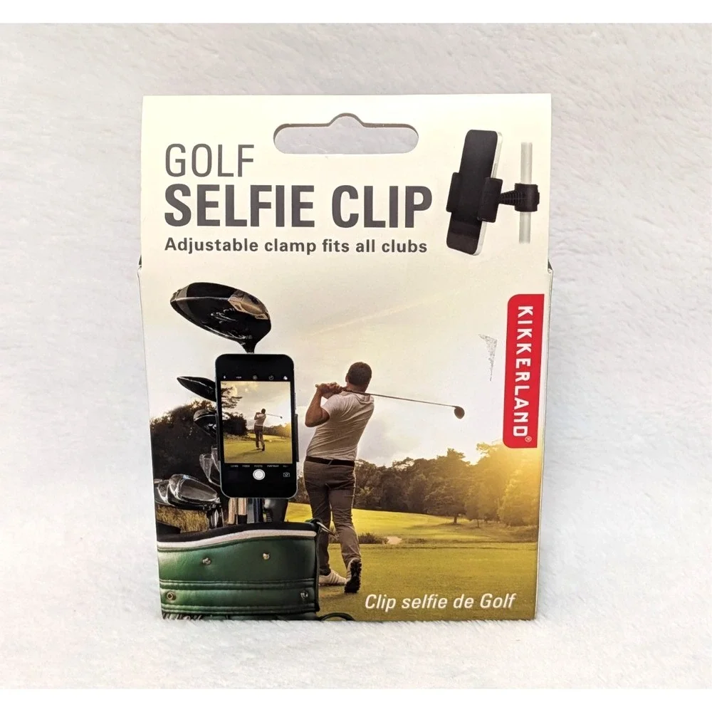 Kikkerland Golf Selfie Clip Adjustable Mount Fits All Golf Clubs - Black
